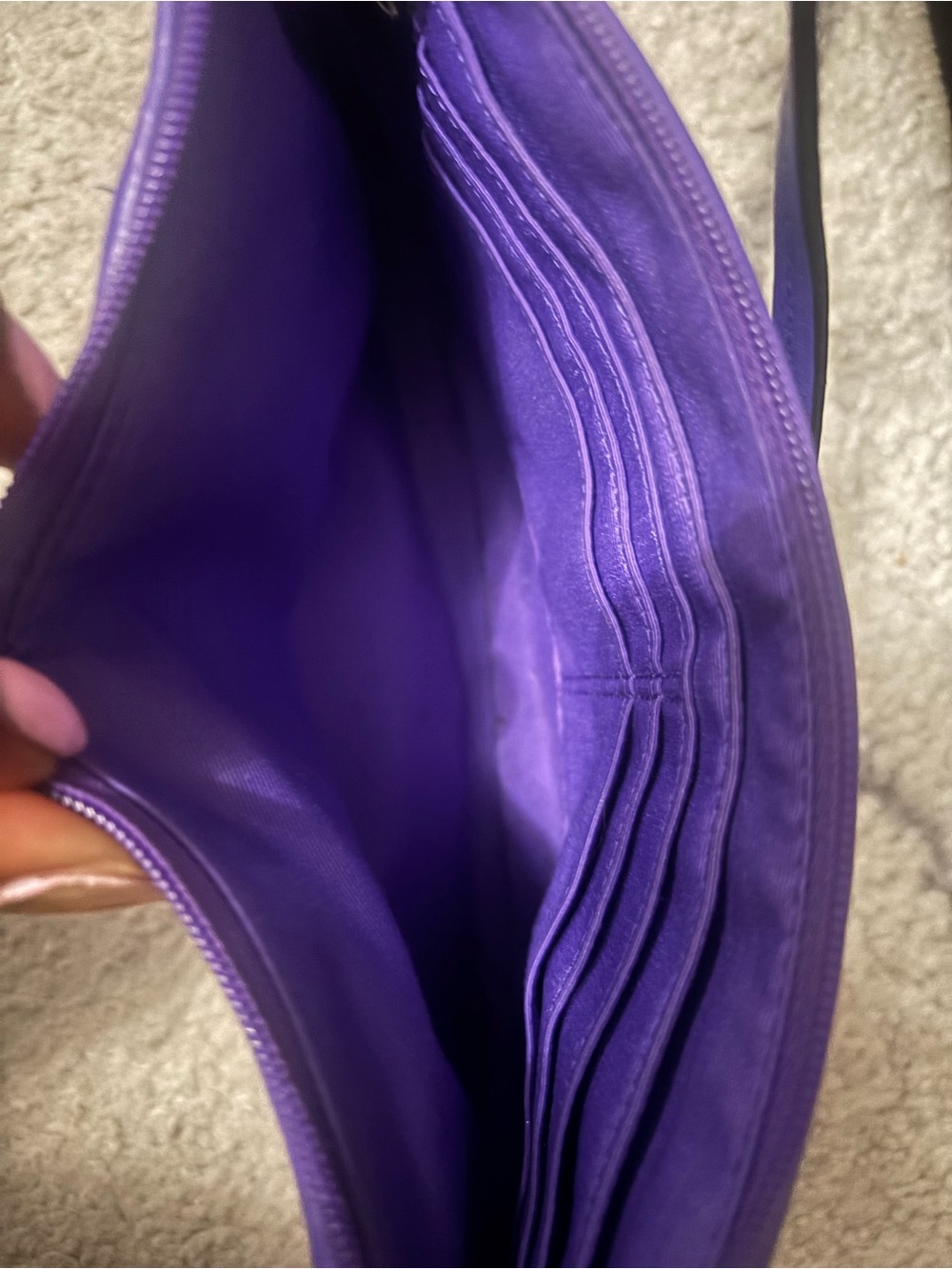Coach Purple Leather Wristlet - Picture 5 of 9